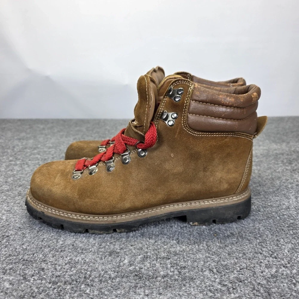 Vintage Leather Land Rover Mountaineering Hiking Boots Shoes Vibram Soles Size 9